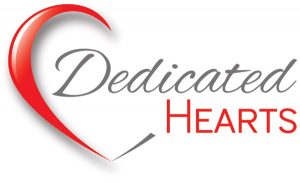 Dedicated hearts Crowdfunding Business red heart logo