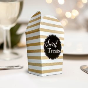 Gold striped print yourself candy box