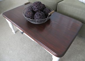 stained and polyurethane General Finishes coffee table top
