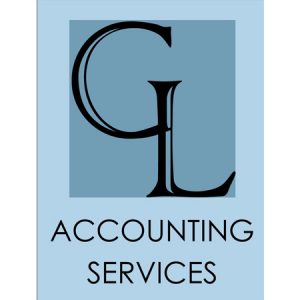 GL Accounting services business blue and black logo