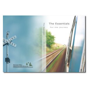 Church group study dvd cover with railway theme - the essentials for the journey