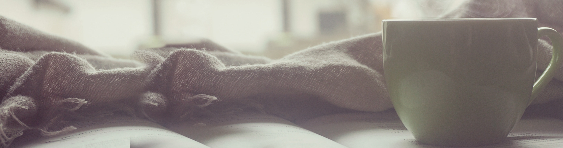 Hot tea mug and blanket