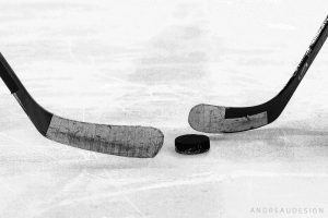 Black and White Hockey Art