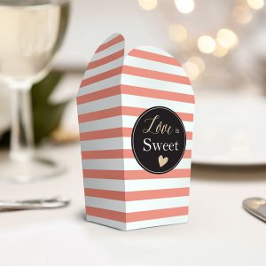 Pink striped print yourself candy box